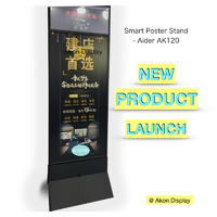 Floor Standing Poster Display Stand with LED Screen Display